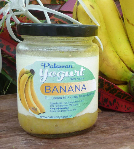 BANANA Yogurt - Full Cream Milk - 17% pure fruit content - PalawanYogurt